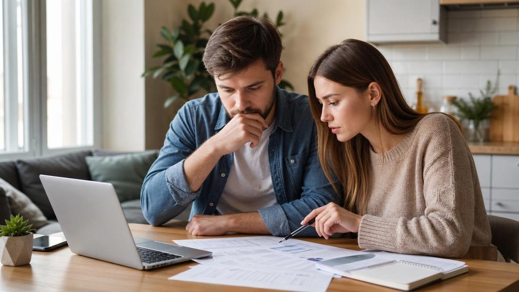 Молодая пара обсуждает совместные планы за столом